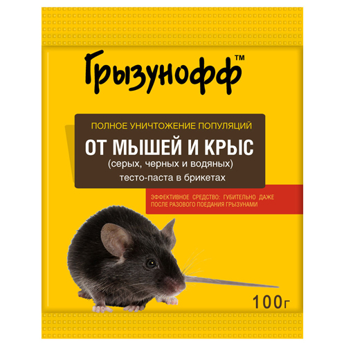 Грызунофф тесто брикет 100гр (БФ)(40шт)