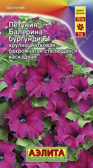 Петуния Балерина F1 Буpгунди крупноцветковая 5шт (Аэлита)