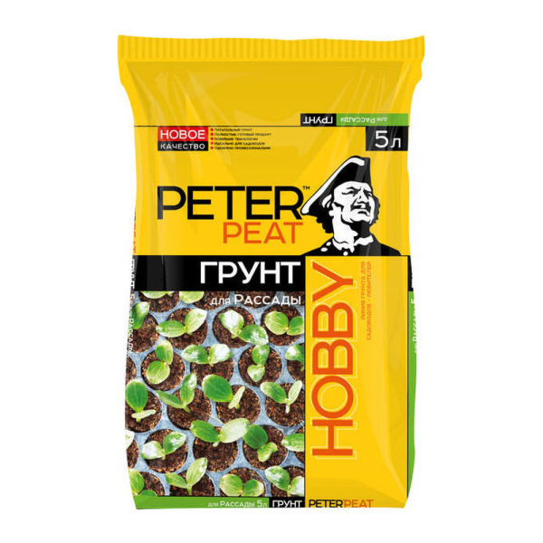 Грунт 5л Для рассады линия ХОББИ (Питэр Пит)(5шт)(385шт)